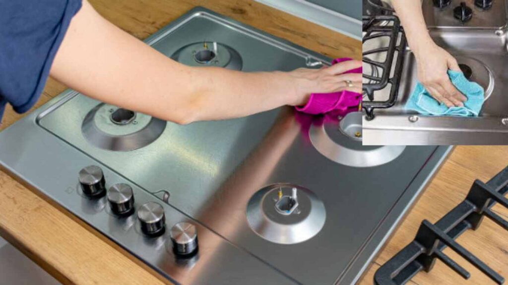 how to clean stainless steel hob