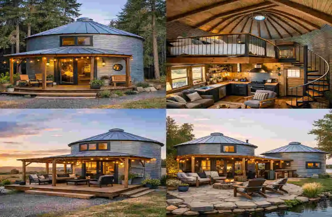 Grain Bin House Interior: Trendy, Cozy, and Space-Smart Tiny Living