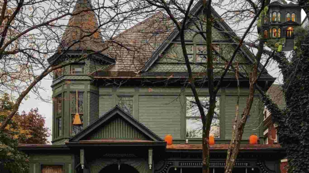 sage green victorian house