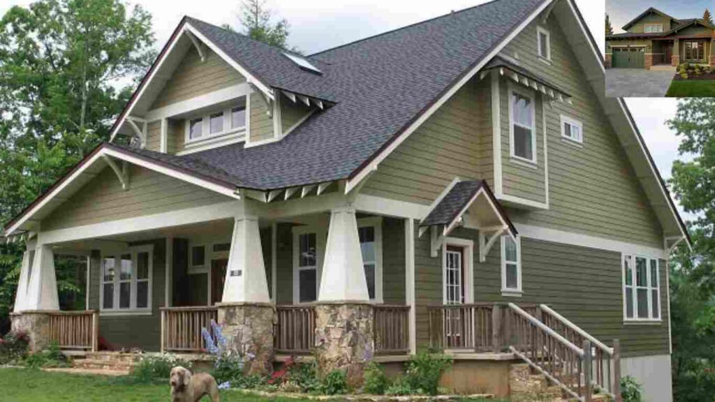 sage green craftsman house