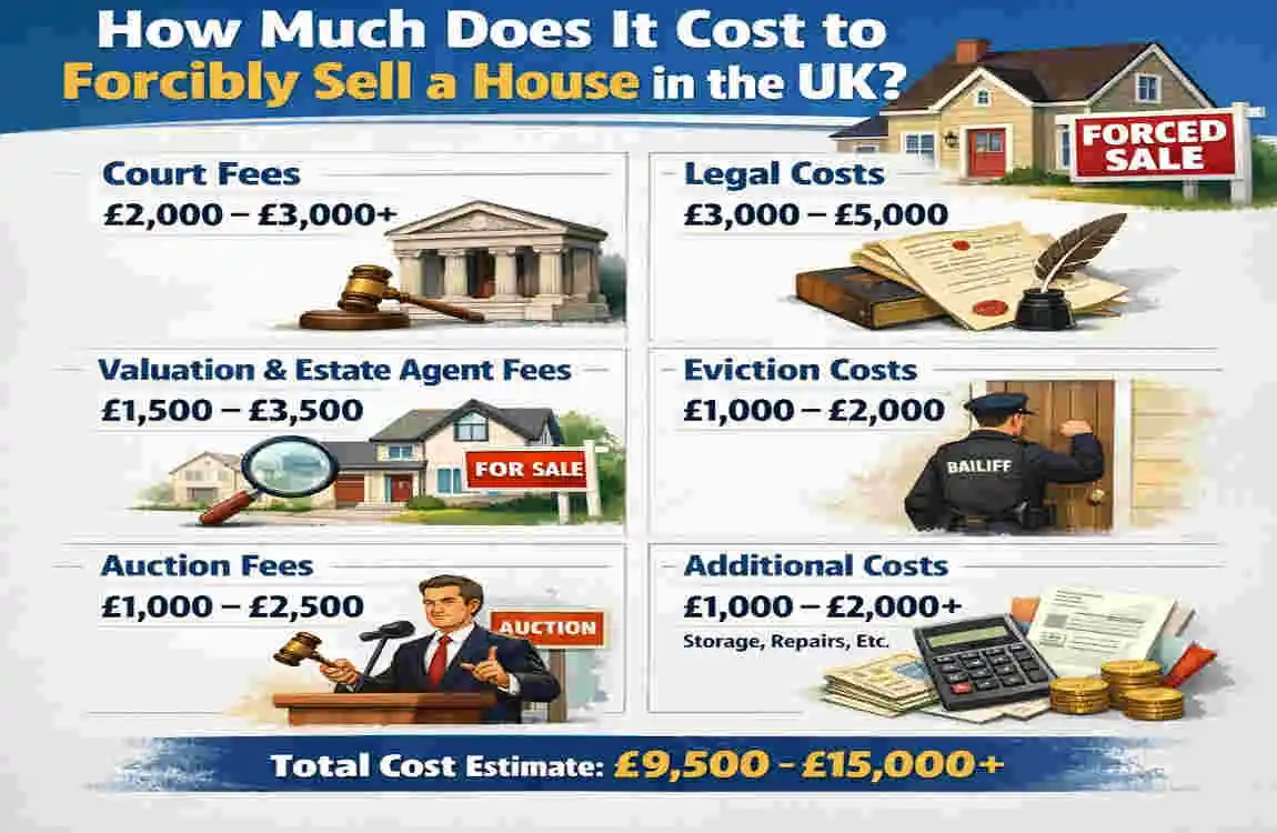 how much does it cost to force the sale of a house uk short