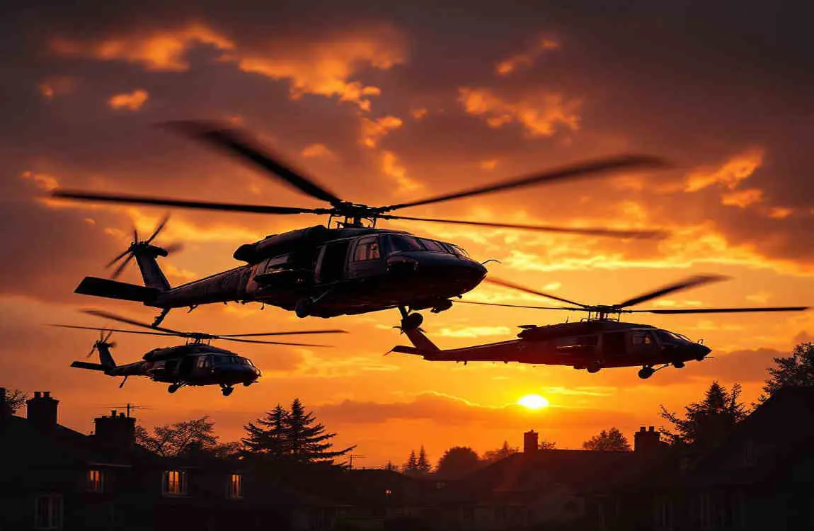 why are there helicopters flying over my house