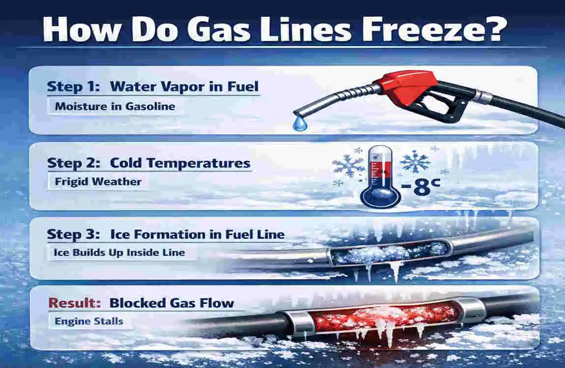 can gas lines freeze in a house