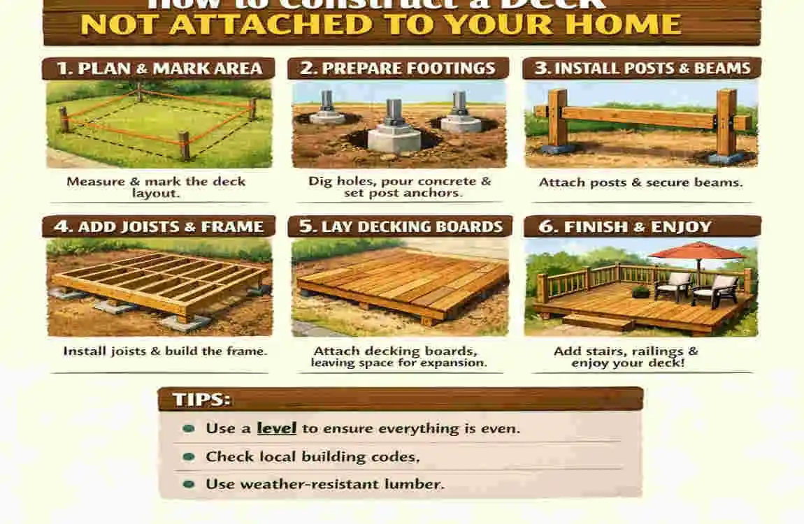 how to build a deck not attached to house