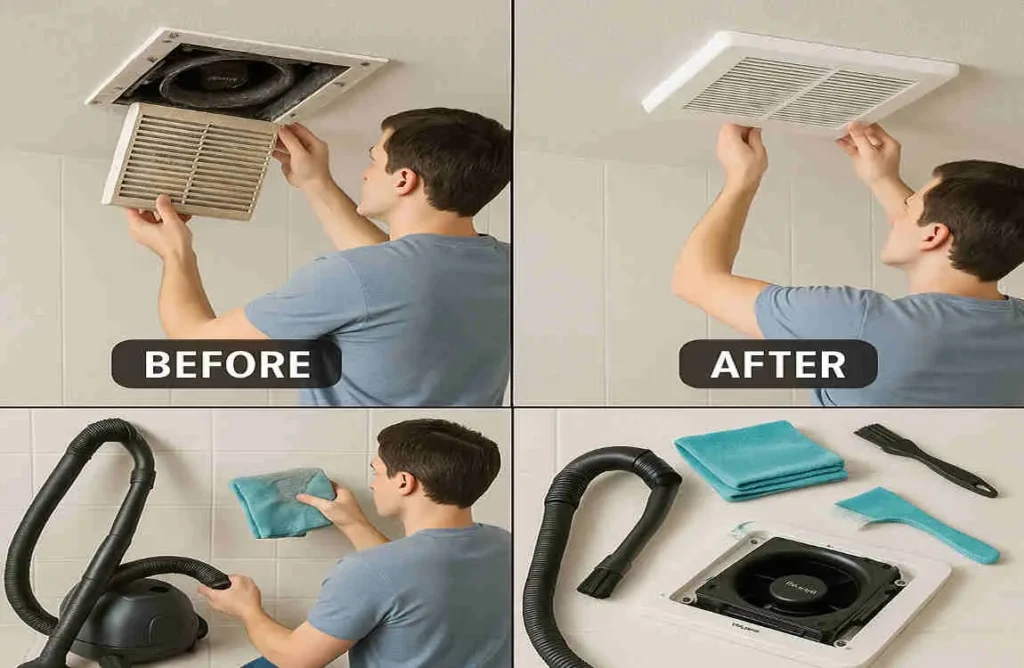 how to clean panasonic house bathroom fan