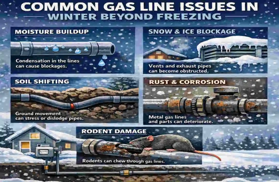 can gas lines freeze in a house