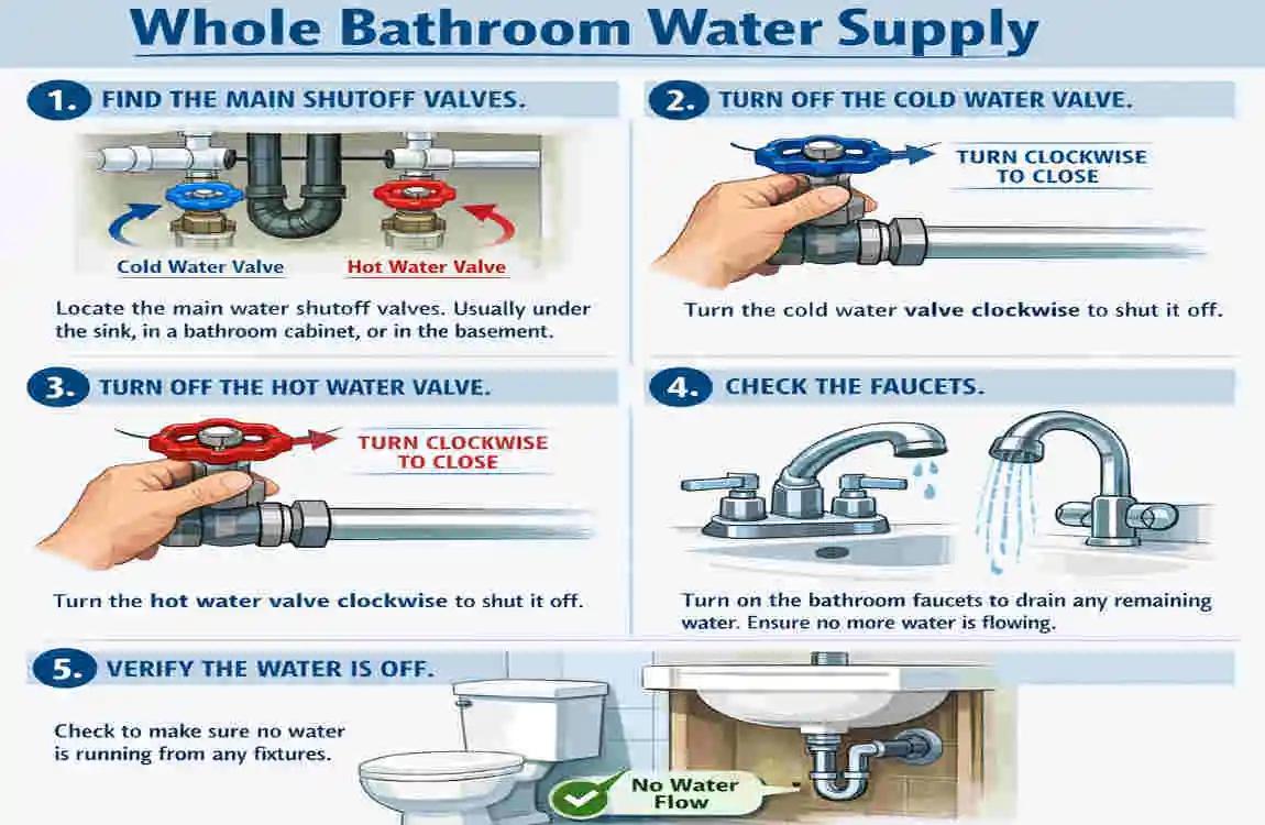 how to turn off bathroom water supply