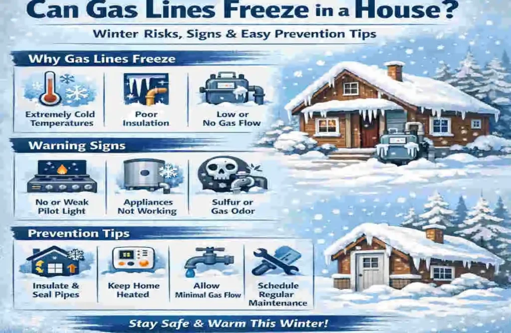can gas lines freeze in a house