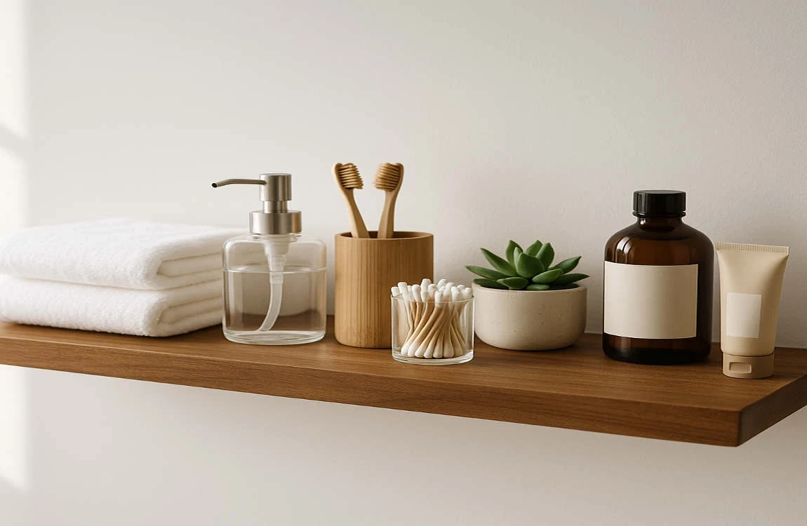what to put on a bathroom shelf