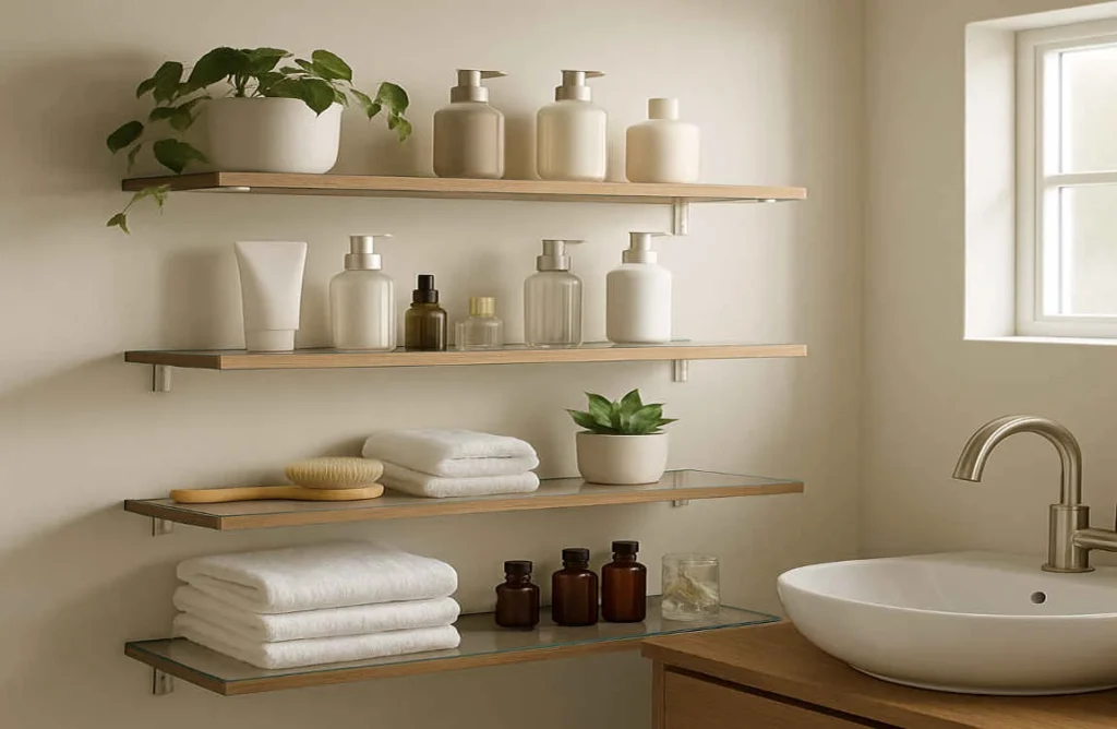 what to put on a bathroom shelf