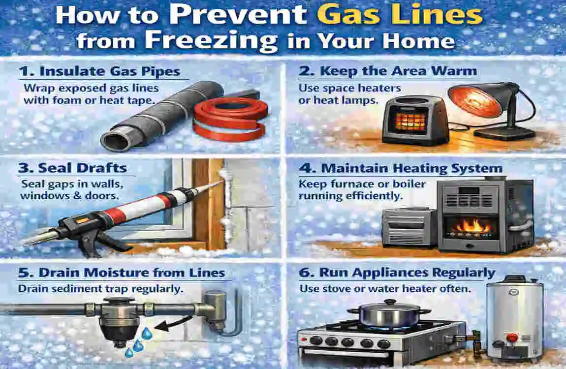 can gas lines freeze in a house
