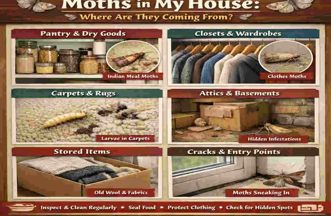 moths in my house where are they coming from and cleaning