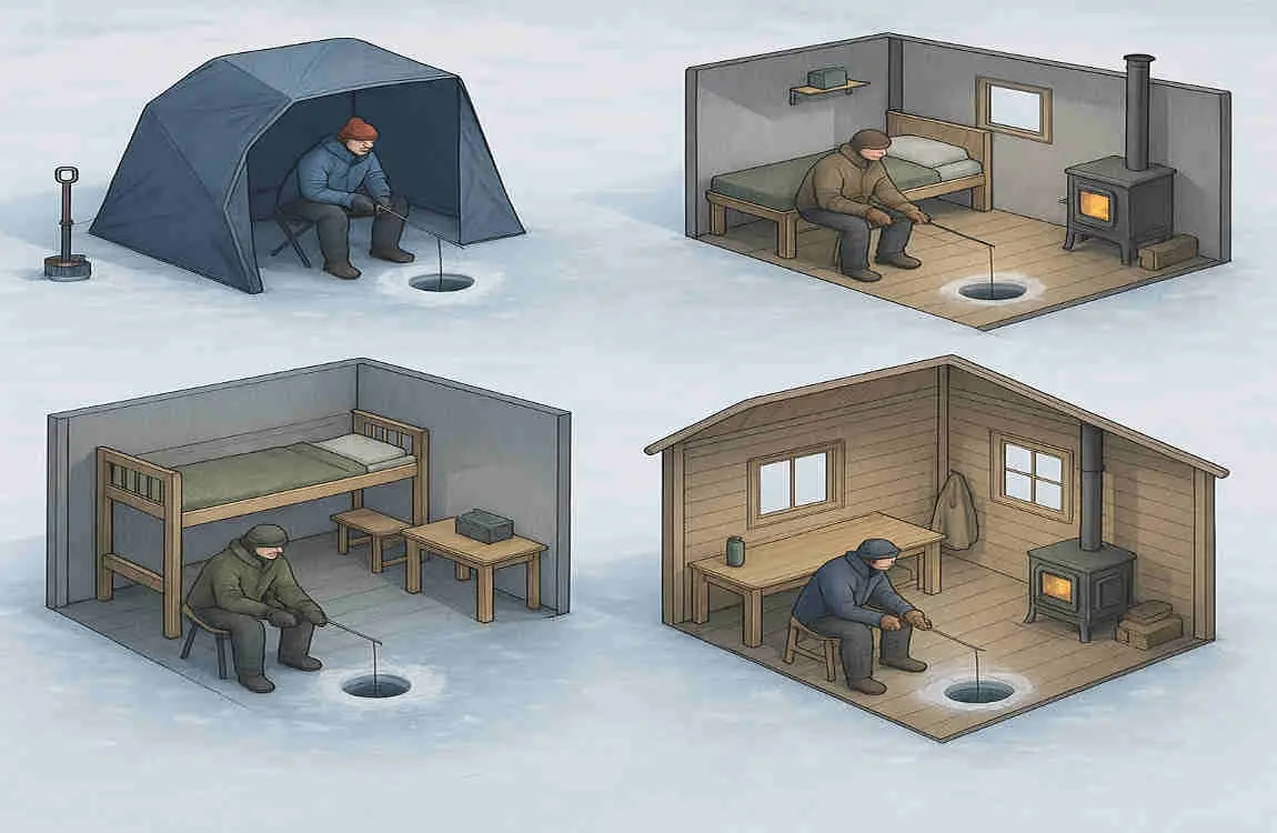 ice fish house interior ideas