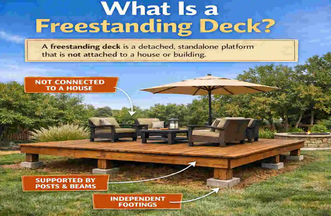 how to build a deck not attached to house