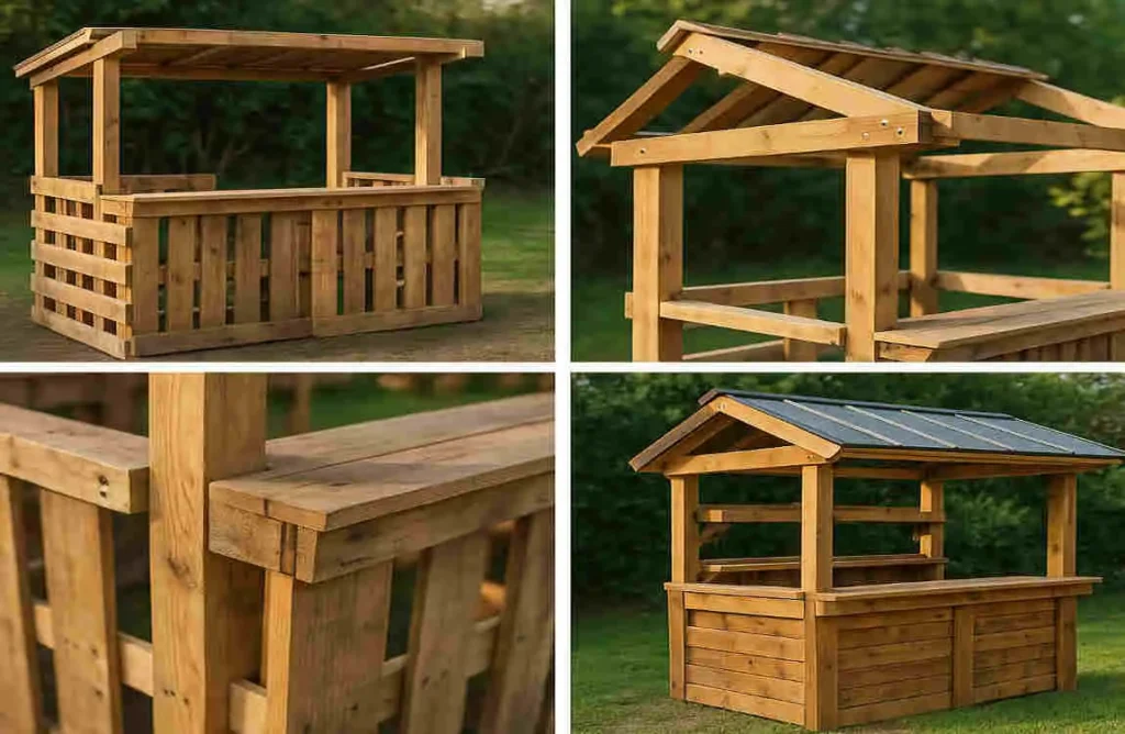 how to build a pallet bar with roof