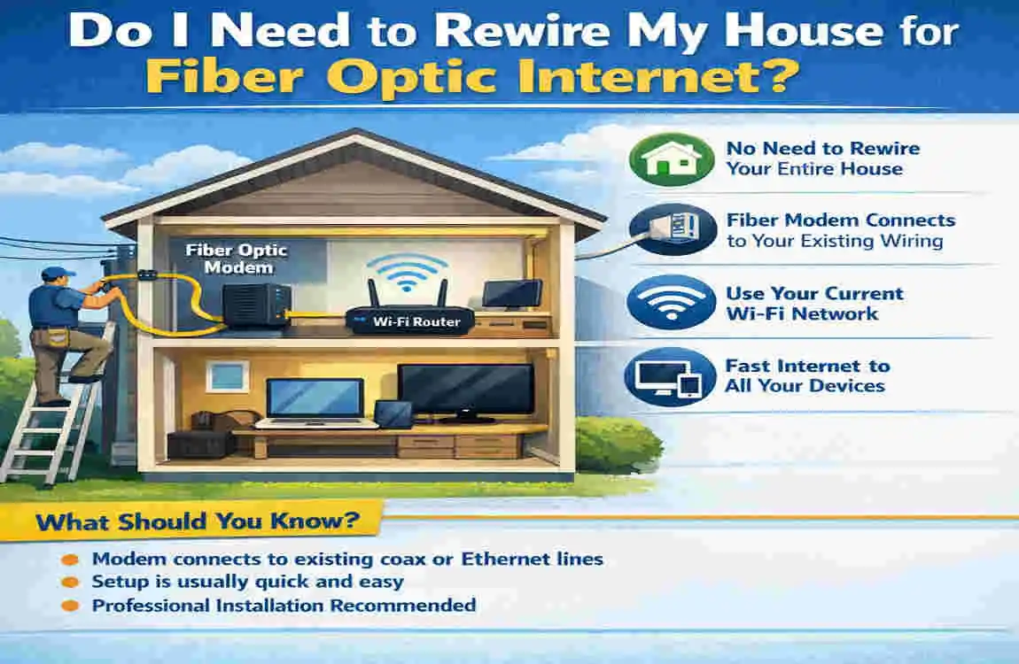 do i need to rewire my house for fiber optic?