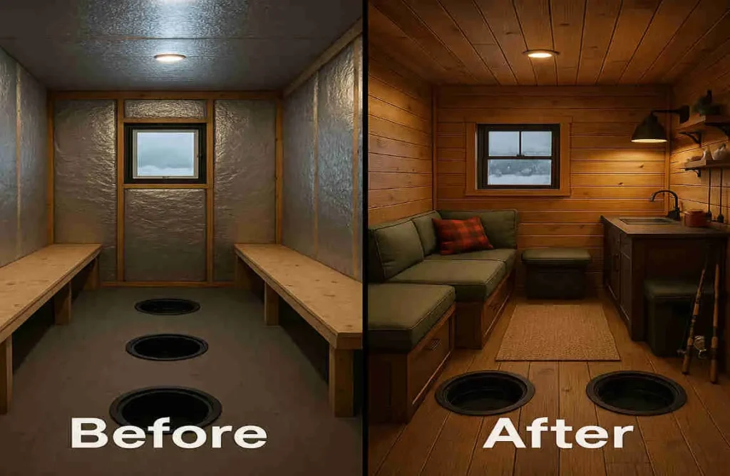 ice fish house interior ideas