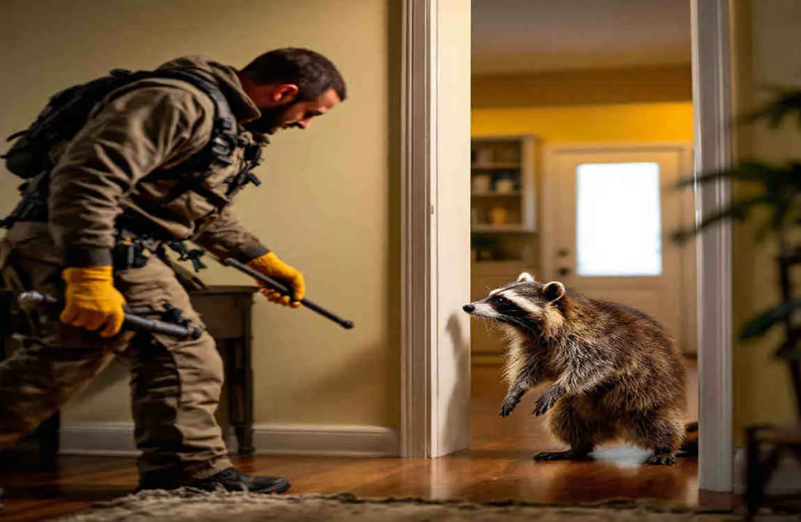 how to get raccoon out of house