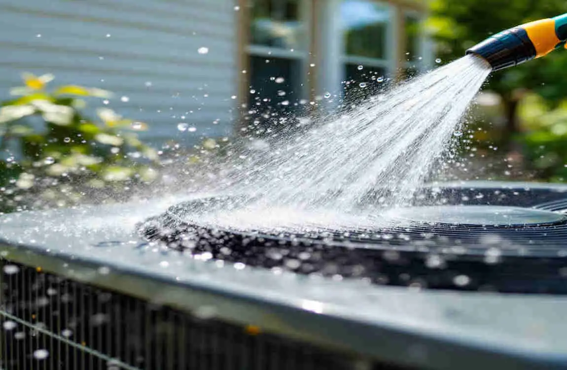 does spraying ac condenser with water help cool house