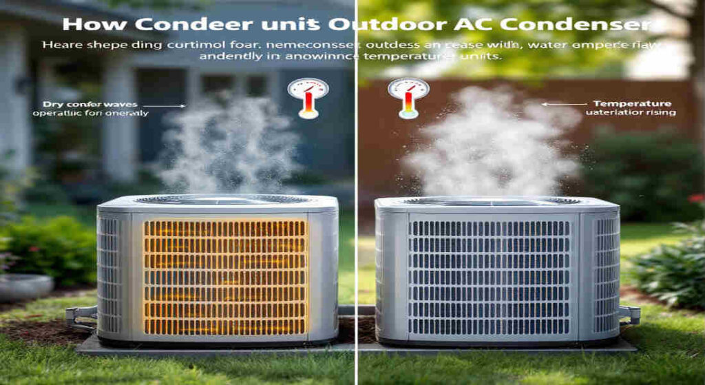 does spraying ac condenser with water help cool house