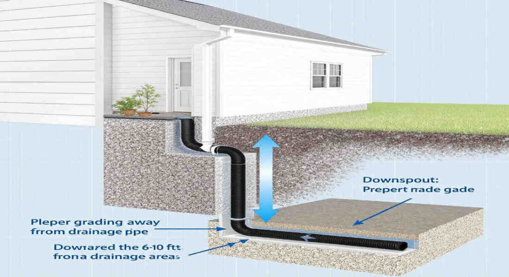 how to drain downspout water away from house