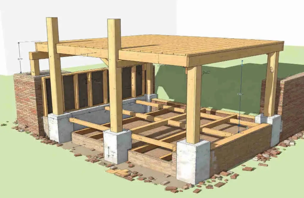 how to build a deck not attached to house