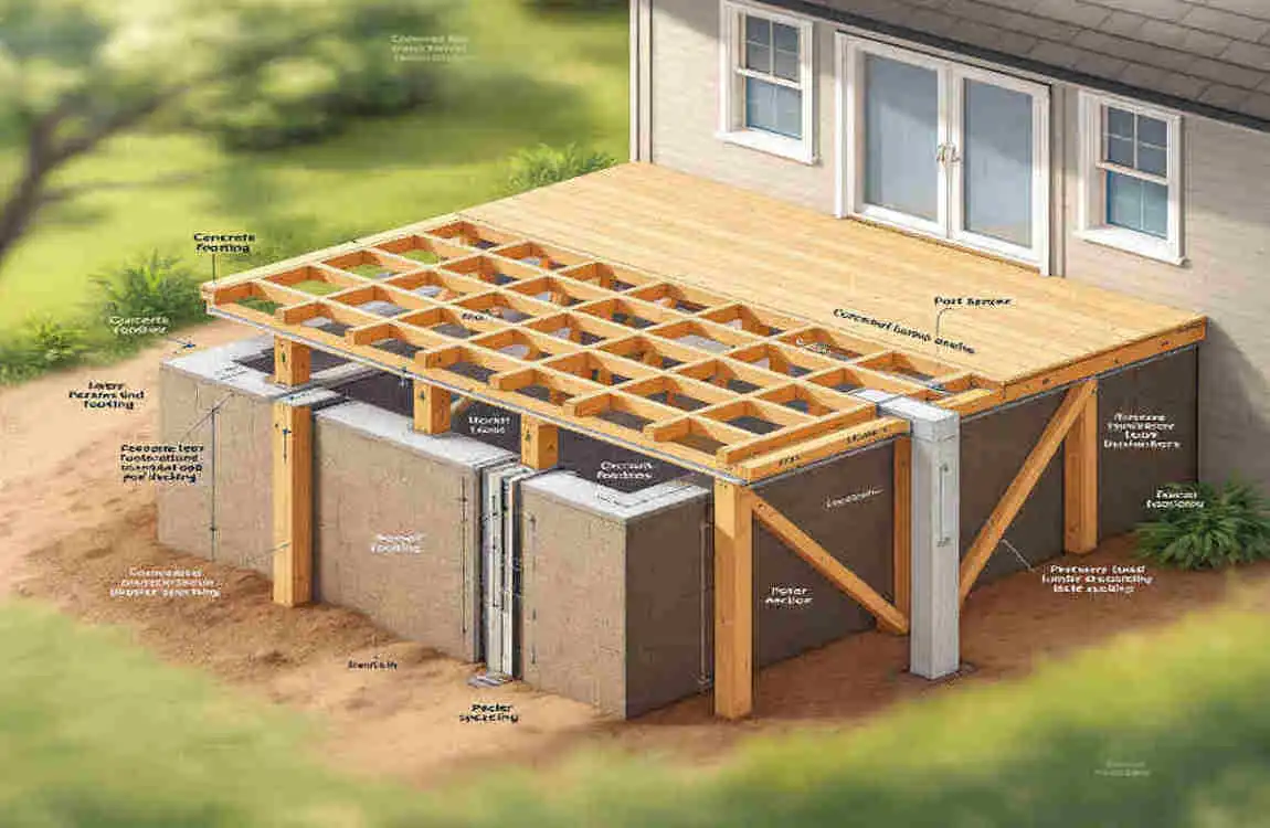 how to build a deck not attached to house
