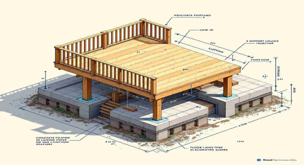 how to build a deck not attached to house