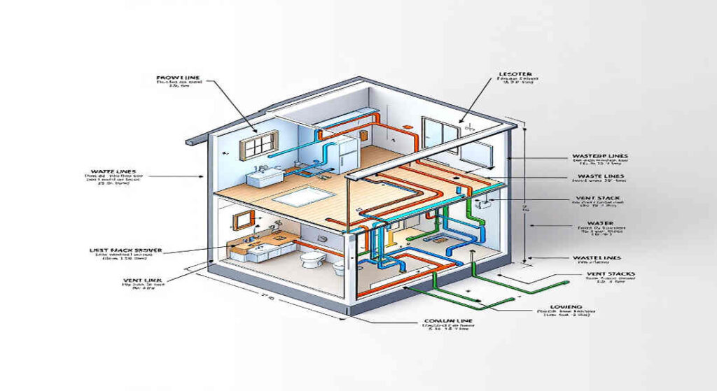 how to draw a home plumbing riser diagram
