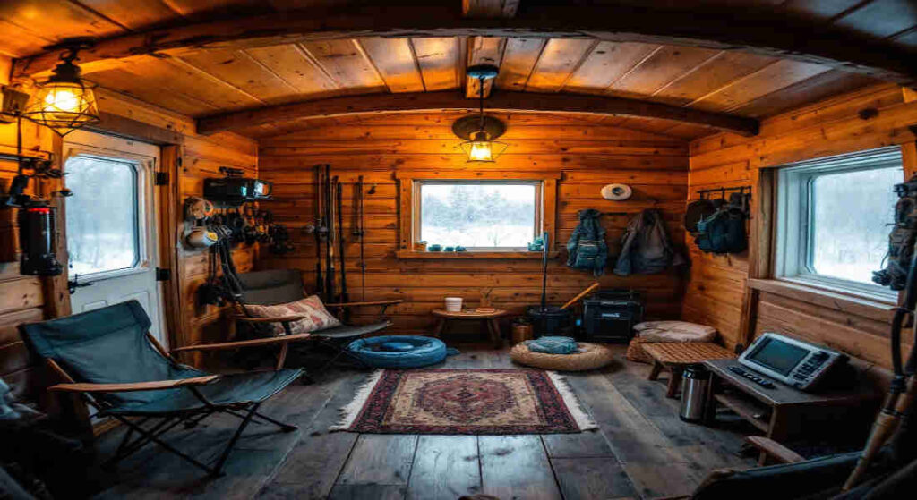 ice fish house interior ideas