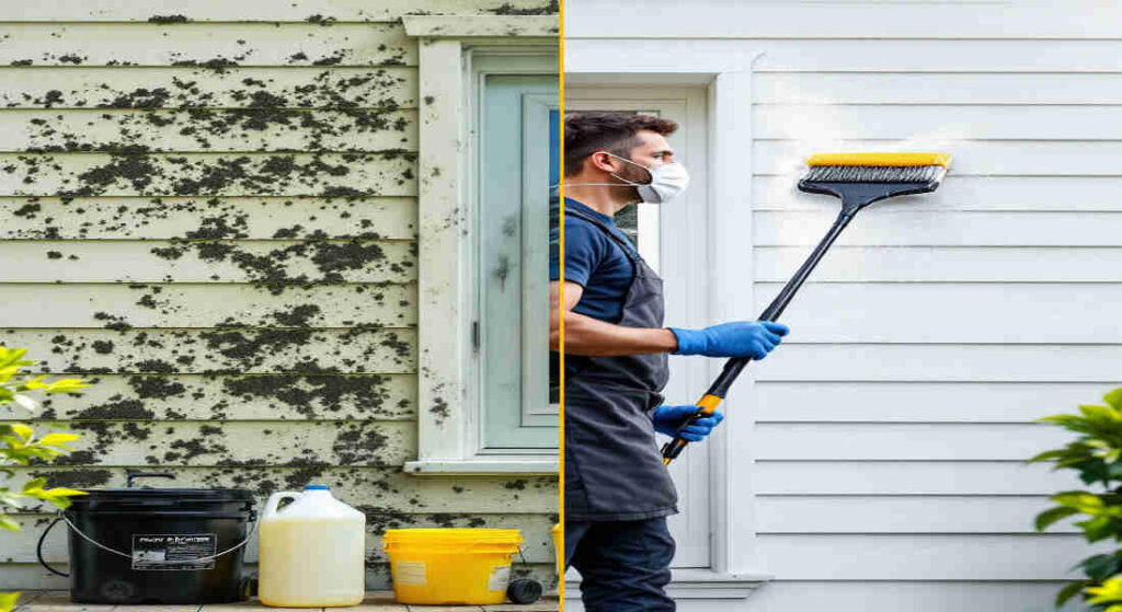how to clean mold off house siding