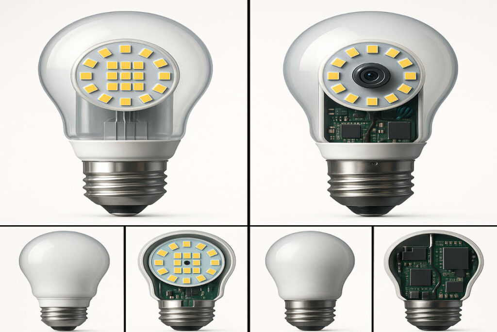 how to tell if a light bulb is a camera