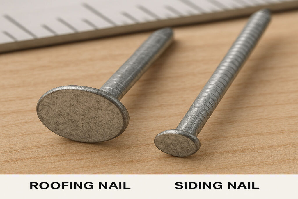 can you use house roofing nails for siding