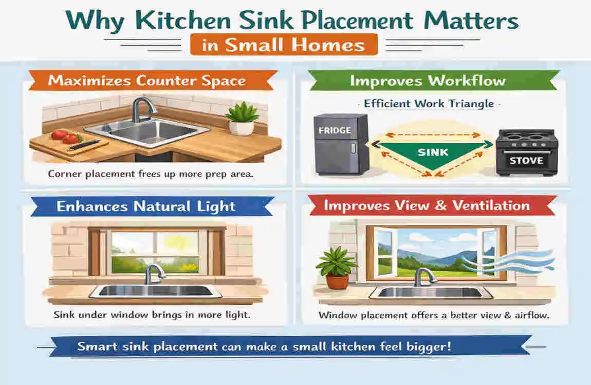 Small House Kitchen Sink Placement