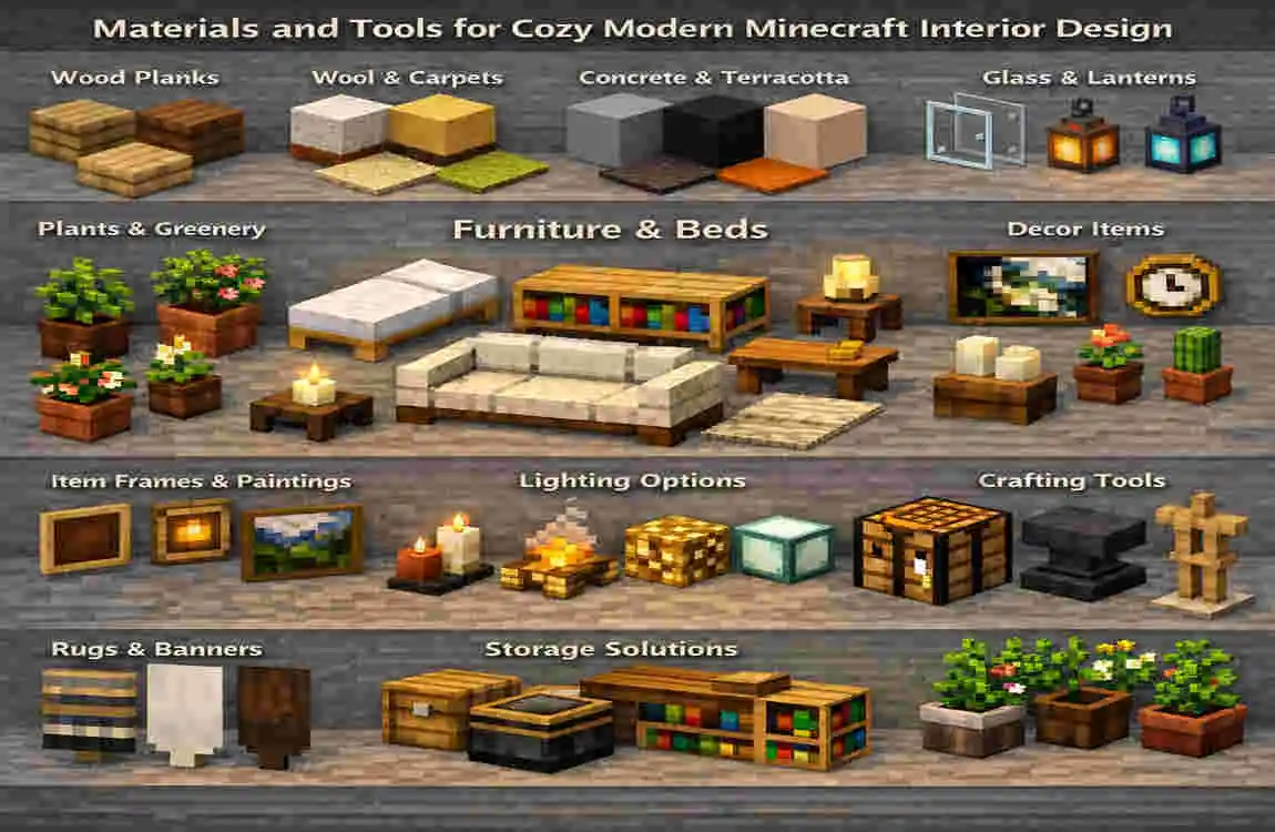 Minecraft House Interior Design: 15 Cozy Modern Ideas