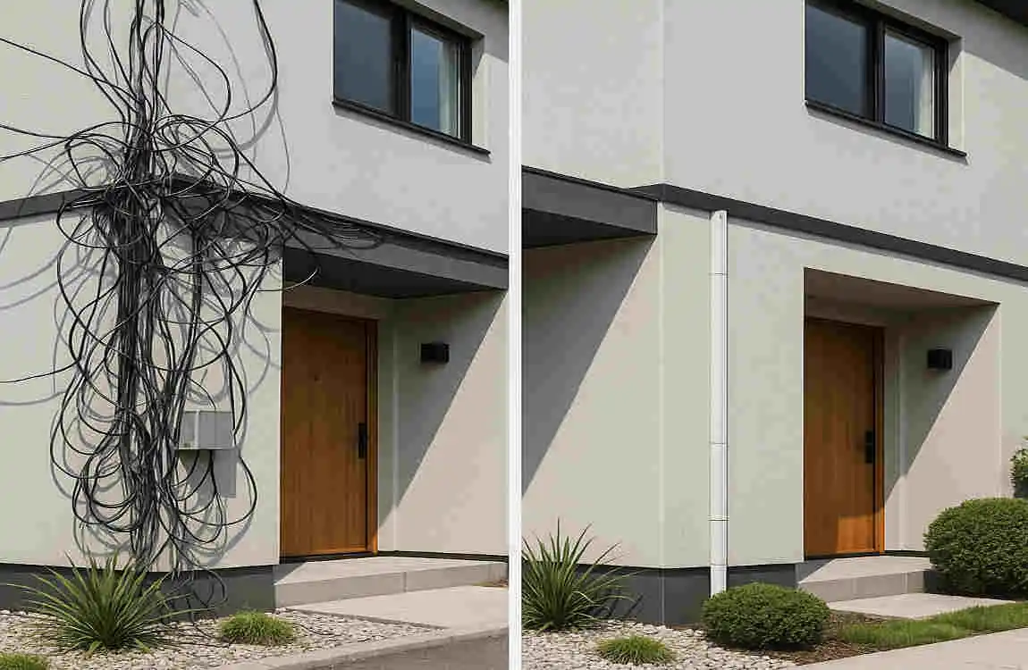 How to hide electrical wires outside of a house?