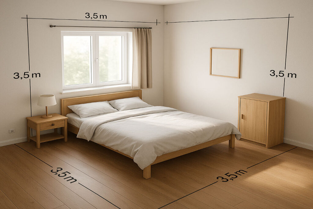 average bedroom size in meters