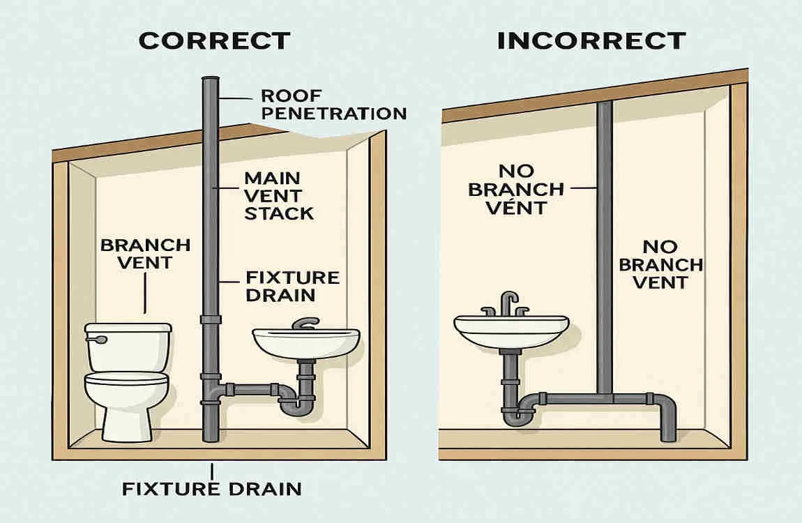 how to disguise a bathroom vent pipe near house floor