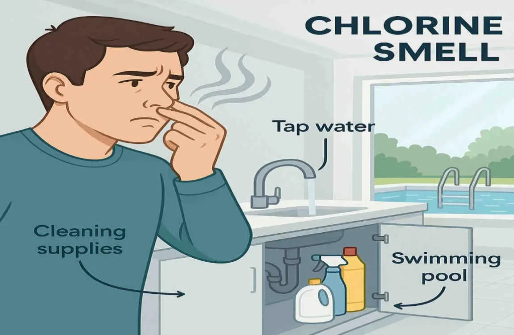 why does it smell like chlorine in my house