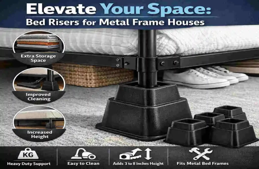 Can Bed Risers House Metal Frame Bedroom