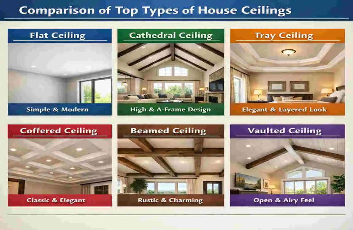 types of house ceilings