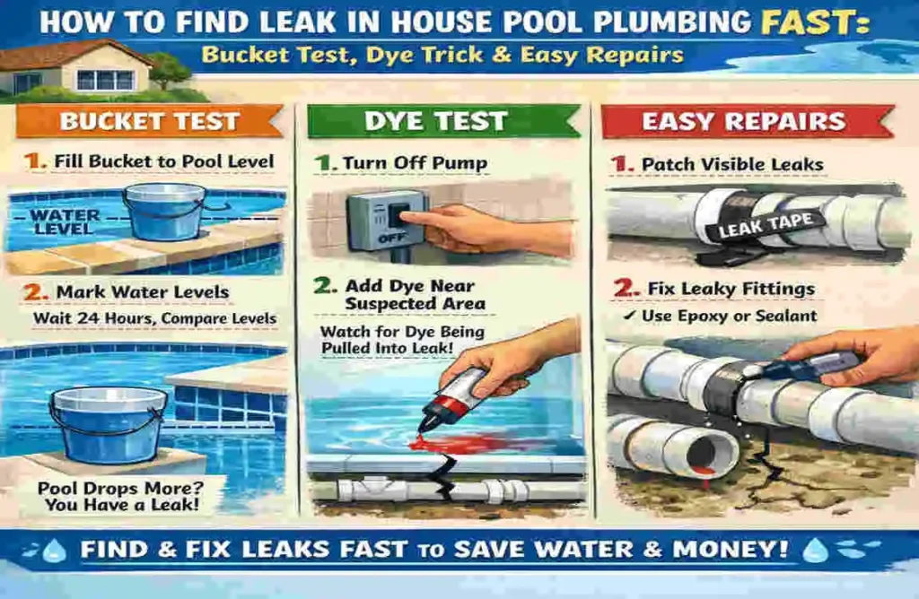 How to Find Leak in House Pool Plumbing Fast: Bucket Test, Dye Trick & Easy Repairs