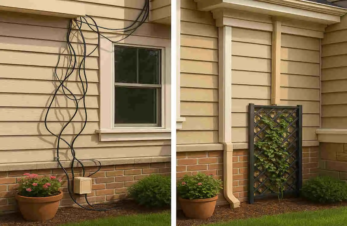 How to hide electrical wires outside of a house?