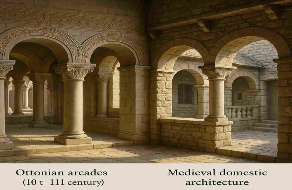 what is the arcade in ottonian house architecture?