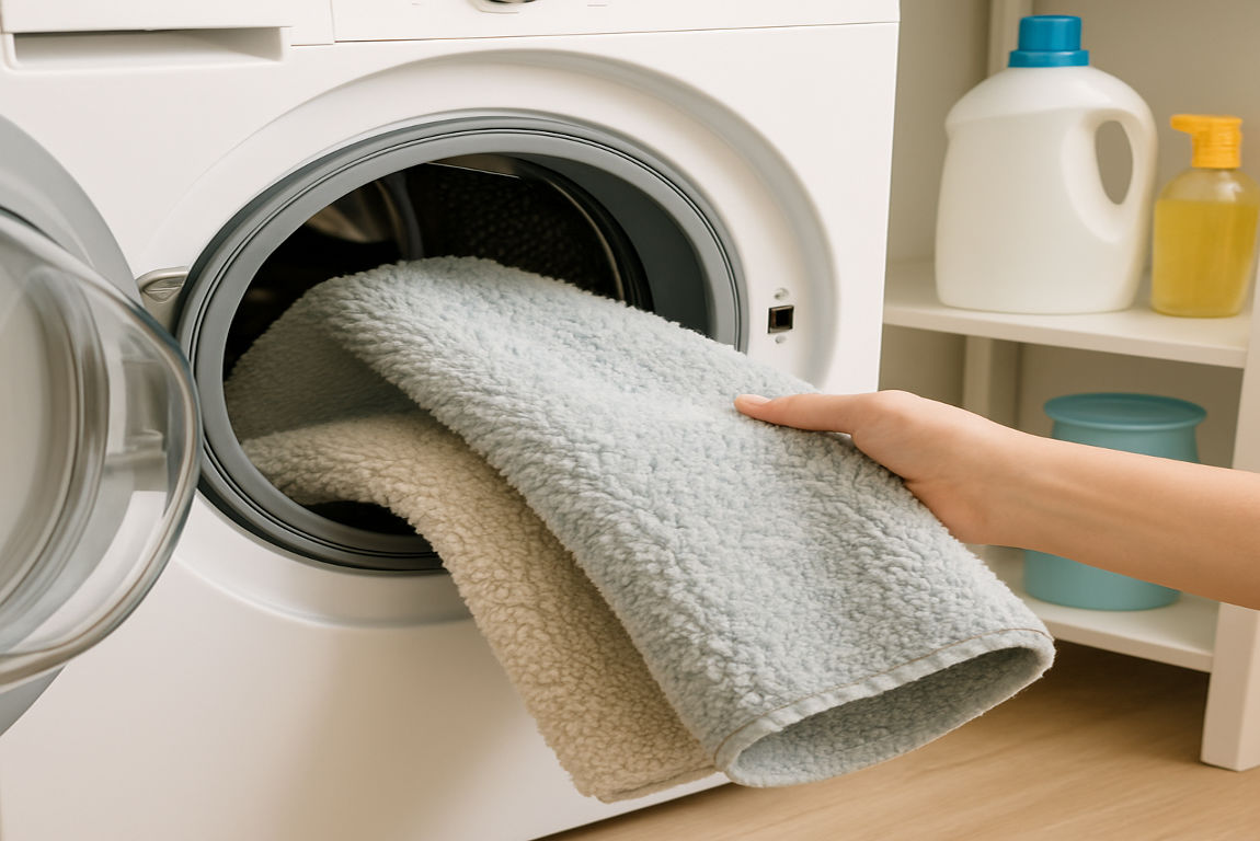 can you wash bathroom rugs in the home washing machine