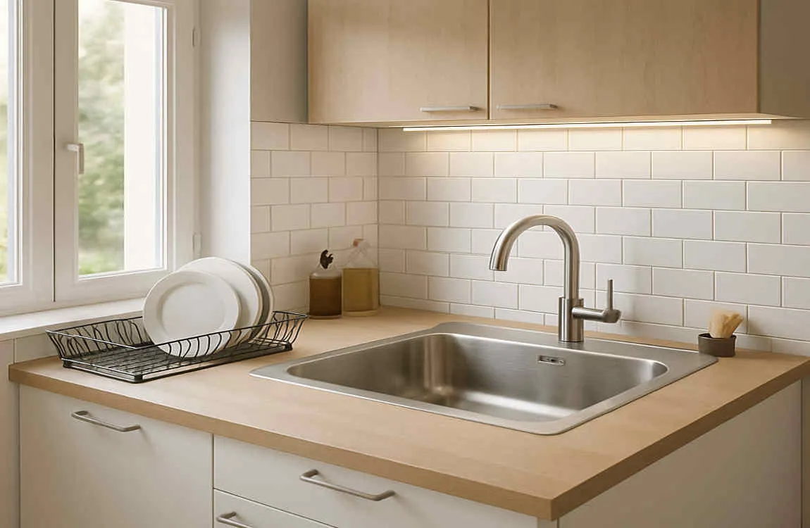 Small house kitchen sink placement