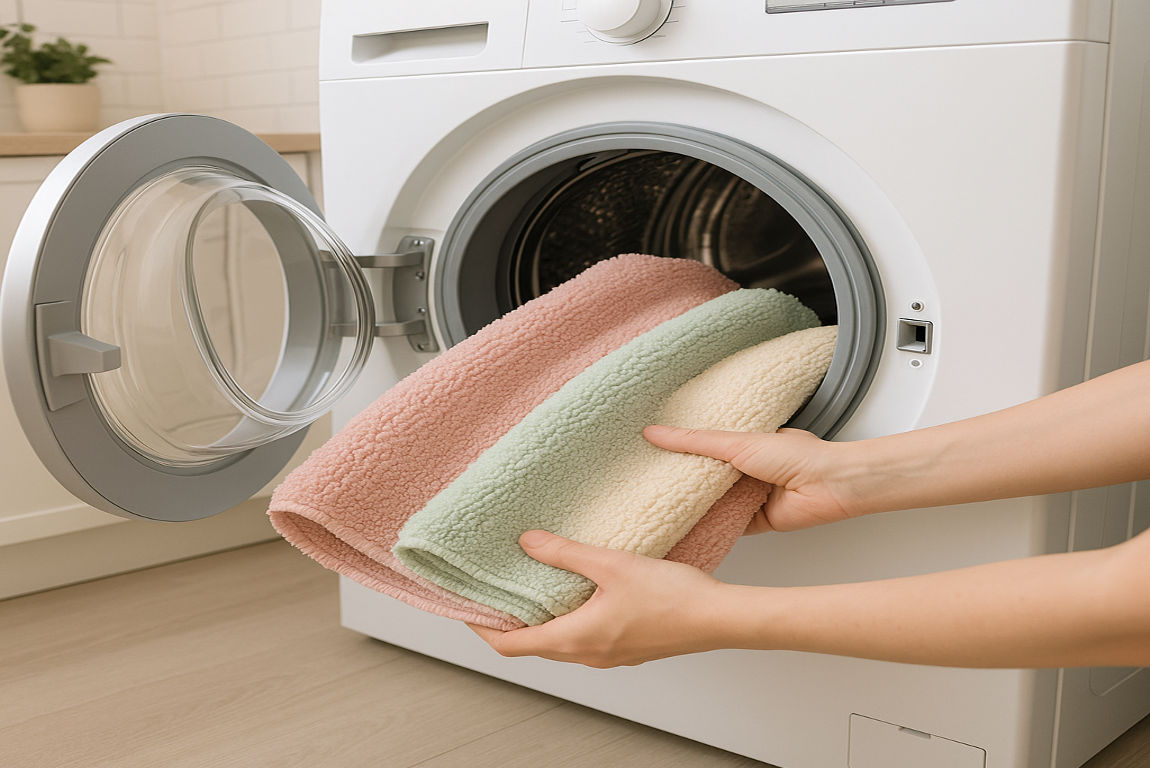 can you wash bathroom rugs in the home washing machine