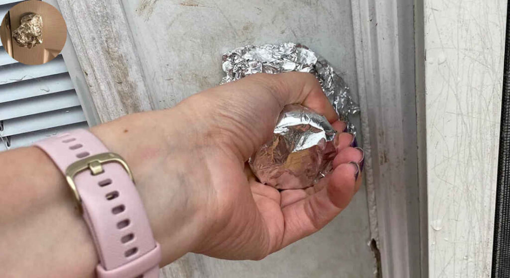 wrap foil around door knob