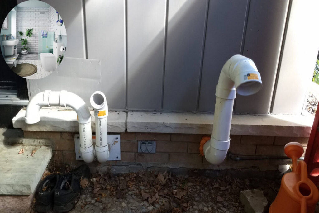 how to disguise a bathroom vent pipe near house floor
