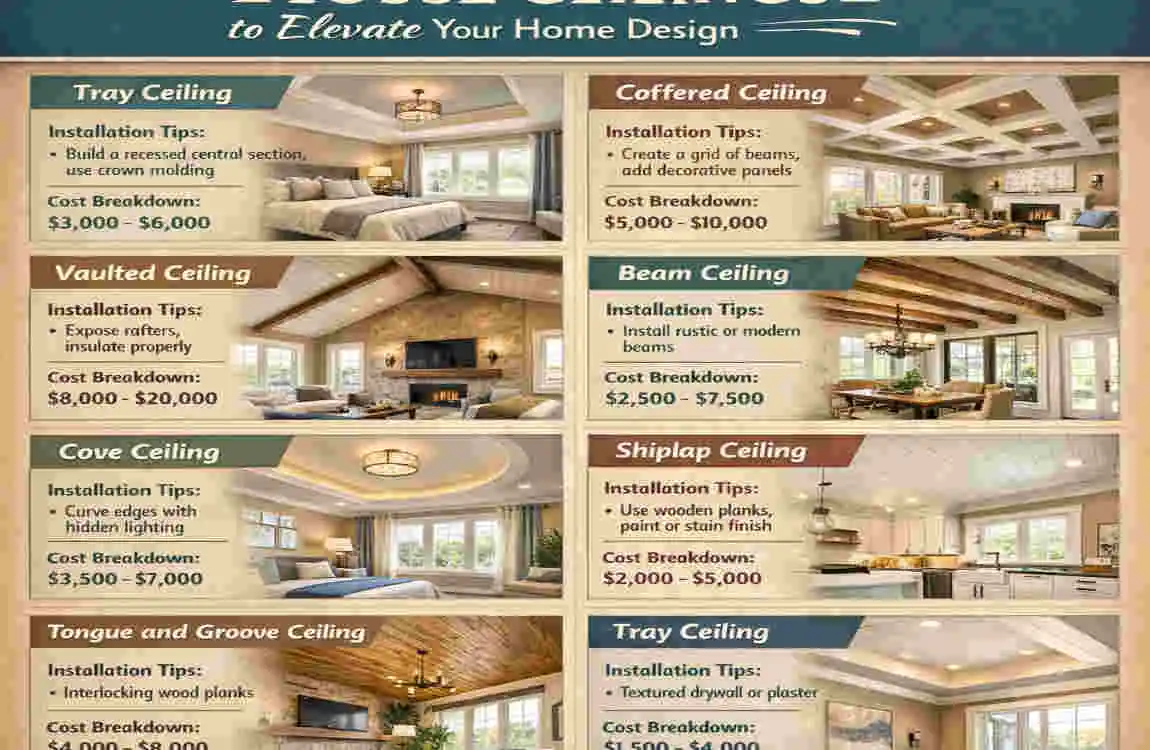 types of house ceilings